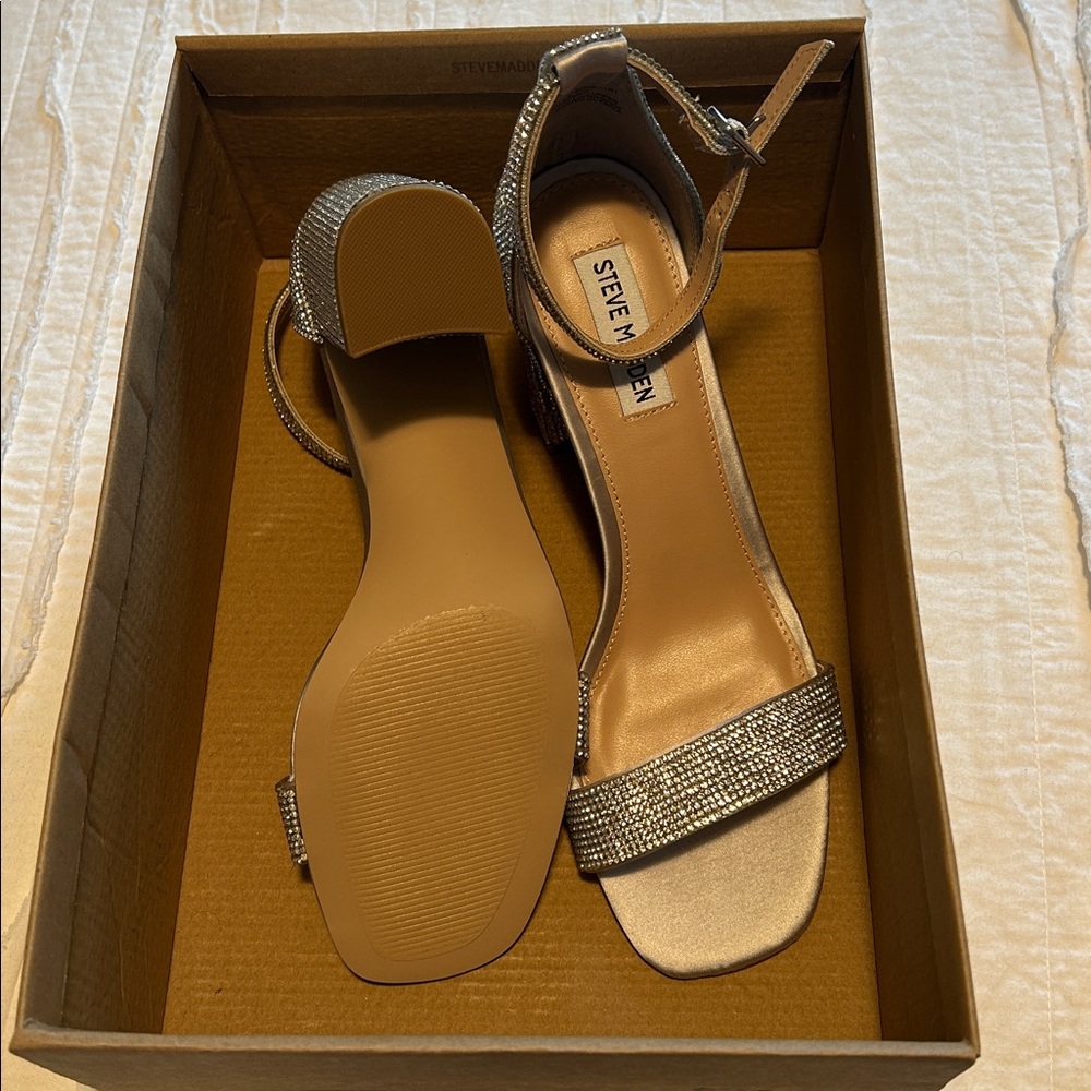 Steve Madden Spark Embellished Ankle Strap Heel - Picture 7 of 7